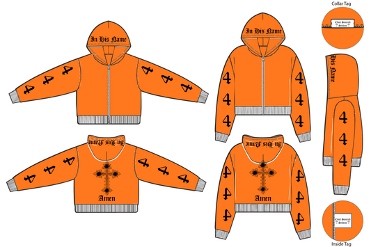 444 Covered in His Protection — Zip-Up Hoodie