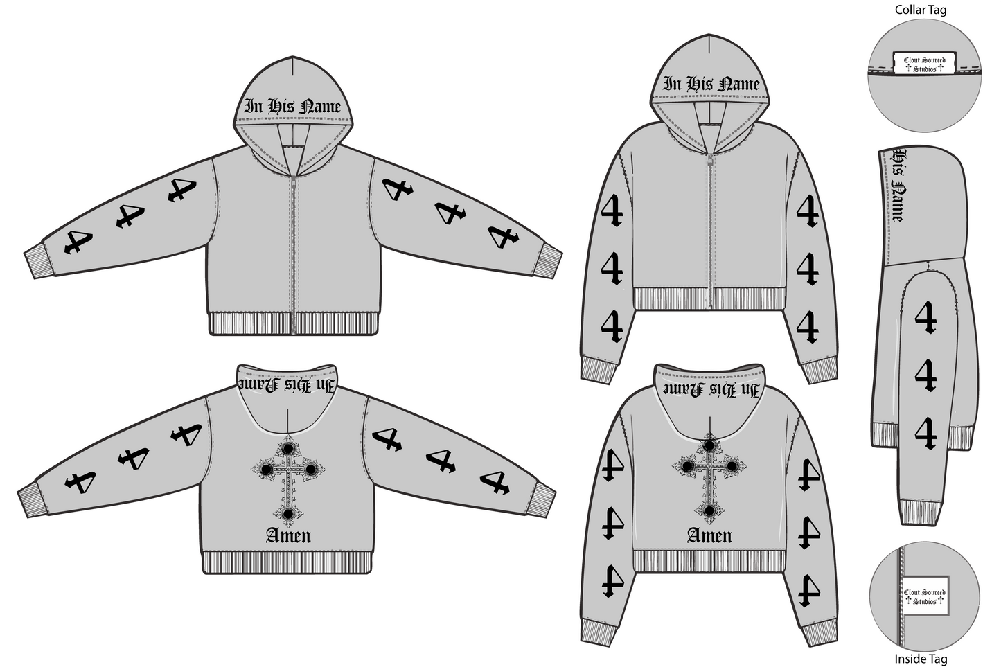444 Covered in His Protection — Zip-Up Hoodie