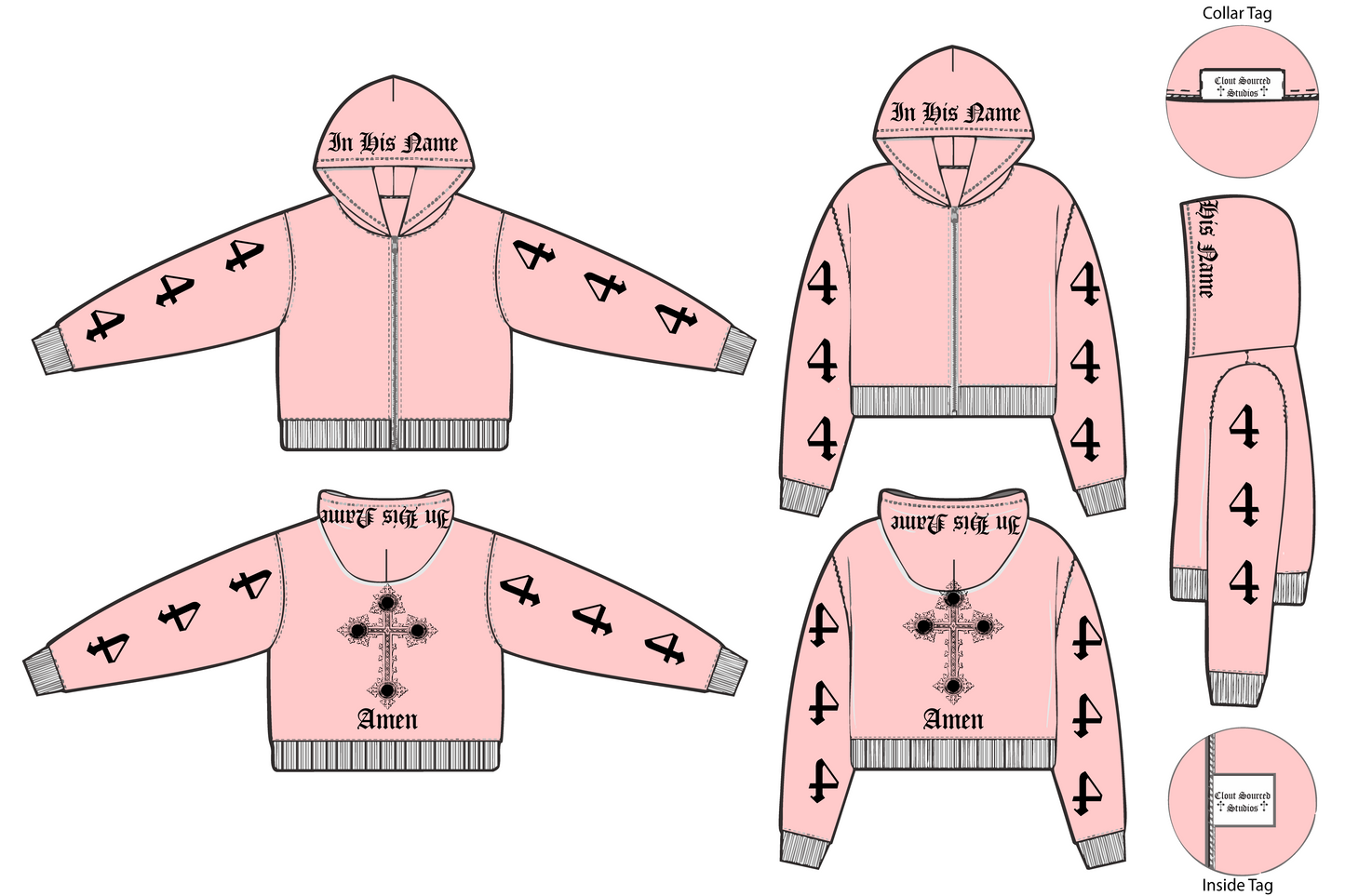 444 Covered in His Protection — Zip-Up Hoodie