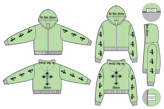 444 Covered in His Protection — Zip-Up Hoodie